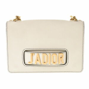 CHRISTIAN DIOR JADIOR Chain White Calfskin Shoulder Bag